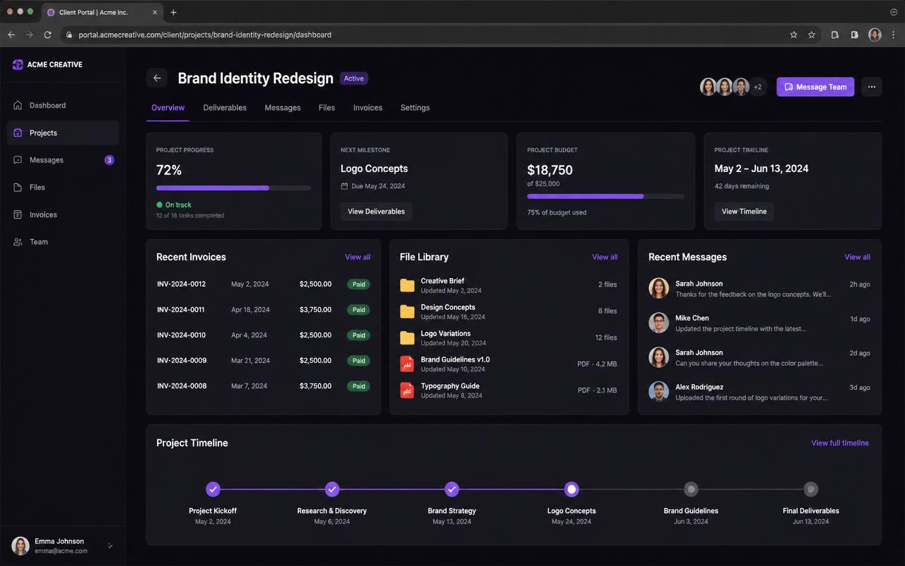 Client Portals interface screenshot