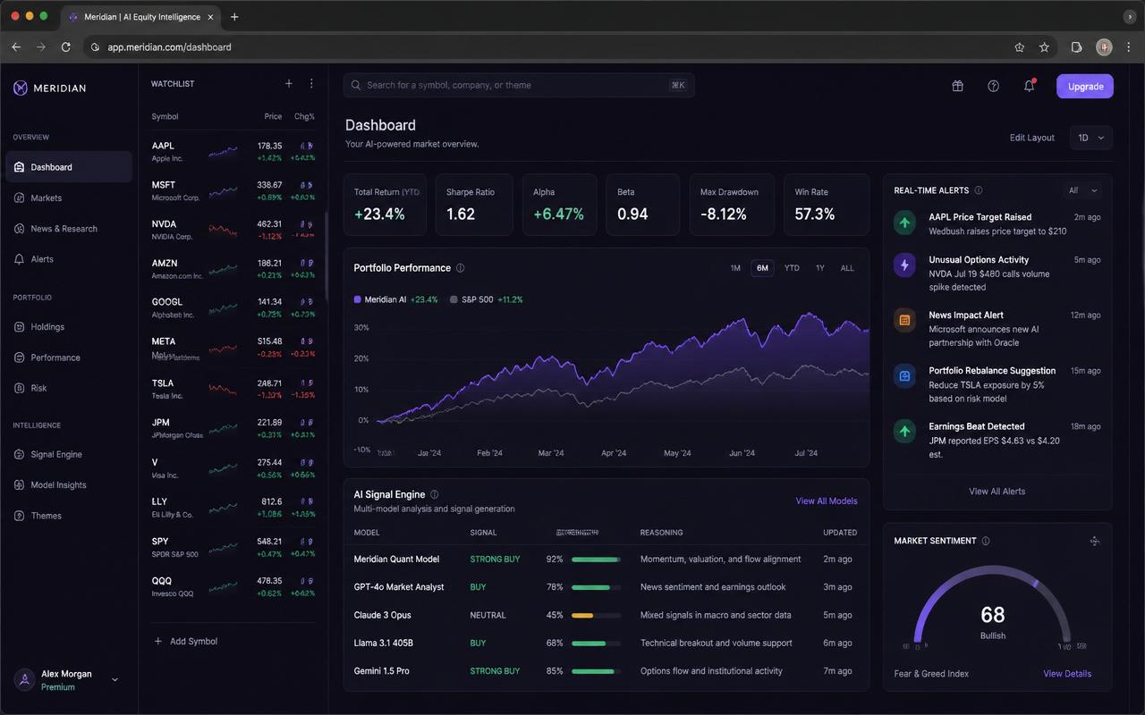 Meridian — AI Equity Intelligence product screenshot